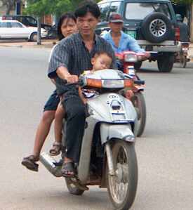 Family on a motorcycle